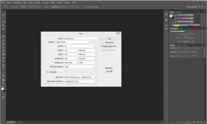 Benutzeroberfläche von Adobe Photoshop mit dem Neu-Dialog